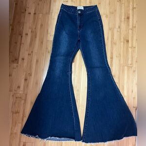 High Waisted Flared Denim Jeans